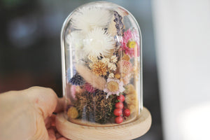 Medium Dried Flowers Glass Dome / Cloche