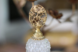 Antique Gold Dogwood Matson Perfume Bottle