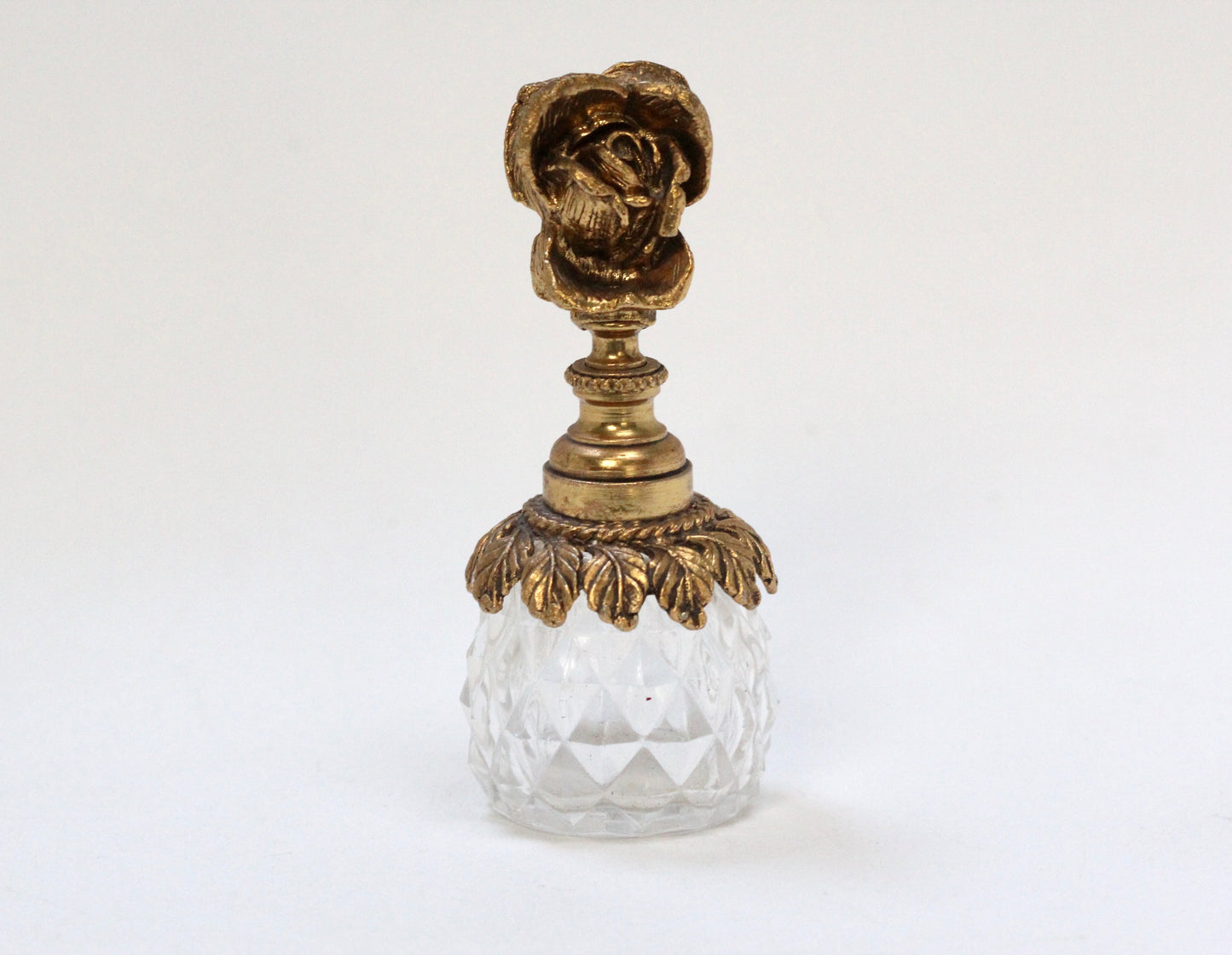Antique Tall Floral Perfume Bottle
