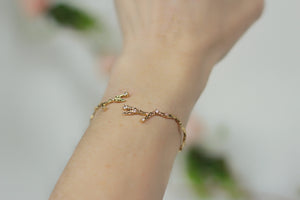 Rustic Dainty Branch Crystals Bracelet