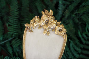 Antique Floral Gold Hair Brush