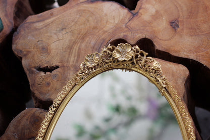 Antique Floral Dogwood Mirror Tray