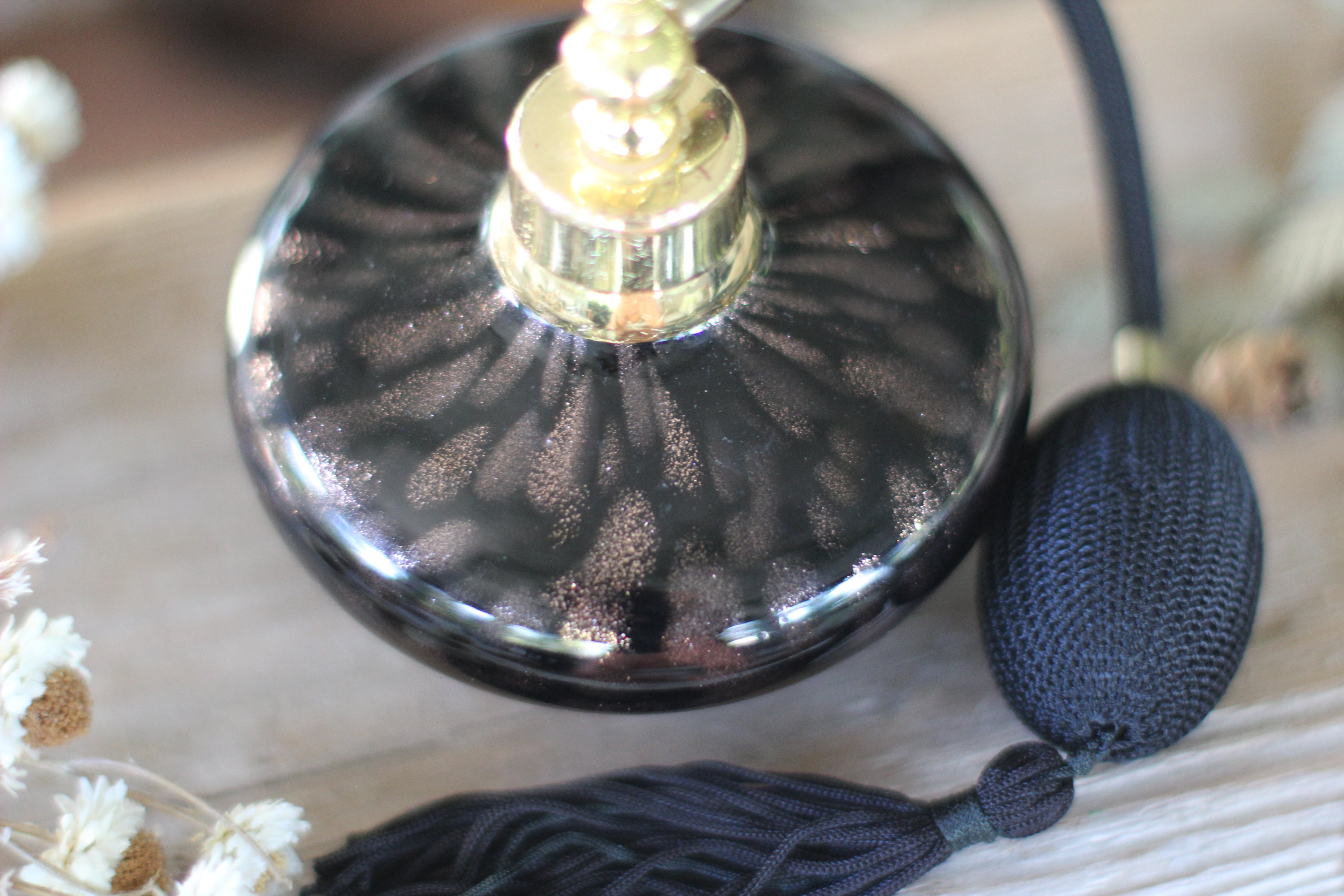 Antique Black Bronze Murano Long Automizer Perfume Bottle