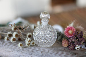 Antique Rounded Spiky Crystal Glass Perfume Bottle