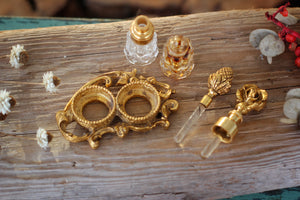 Antique Nature Inspired Perfume Bottles Set With Base