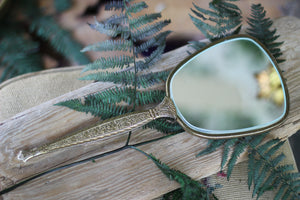 Antique Floral wreath Hand Mirror