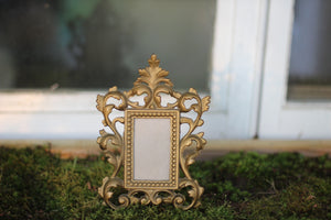 Antique Small Cast Iron Victorian Bronze Frame