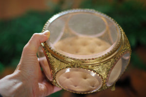 Vintage Bronze Filigree Jewelry Casket