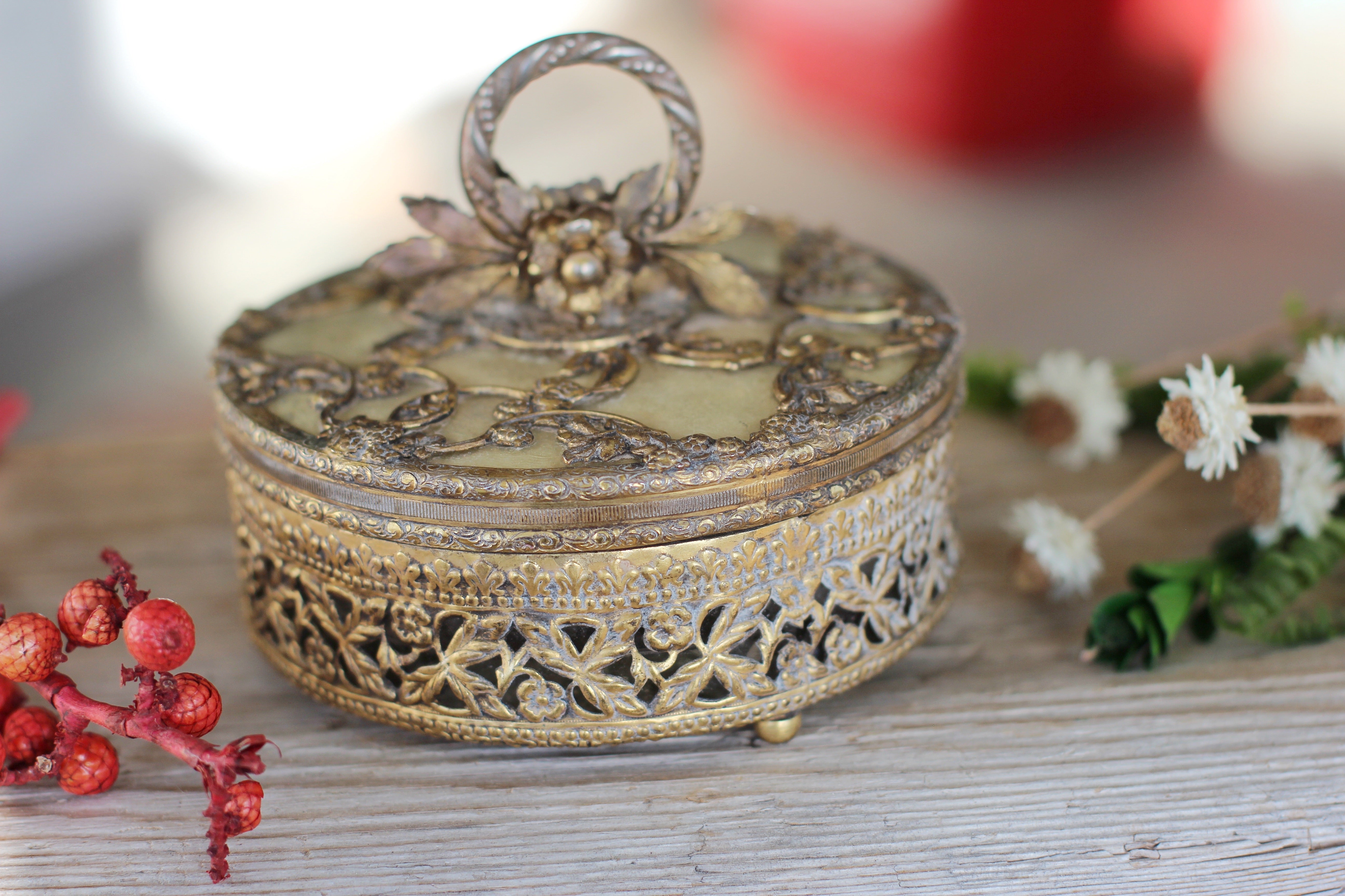 Vintage Floral Jar