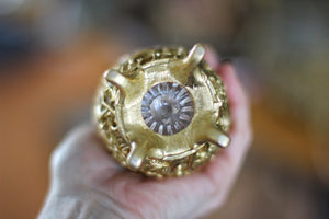 Antique Gold Floral Perfume Bottle