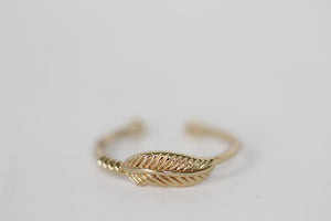 Indian Feather Ring with Crystals / Turquoise