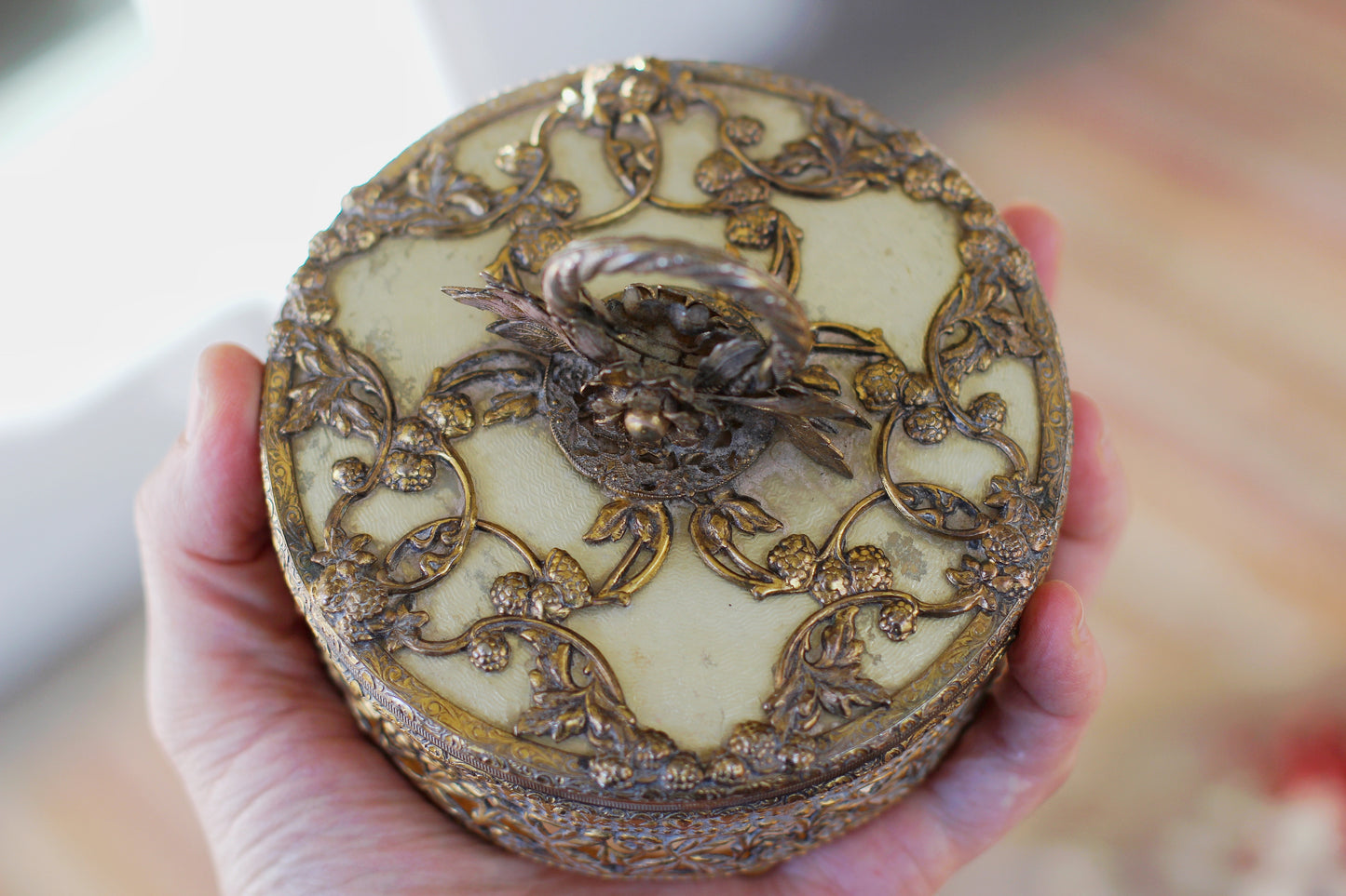 Vintage Floral Jar