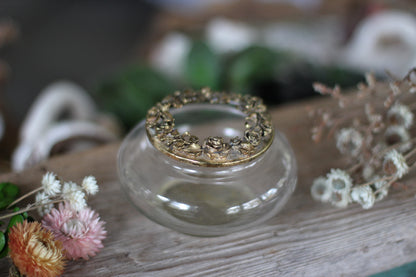 Antique Floral Filigree Bronze Jar