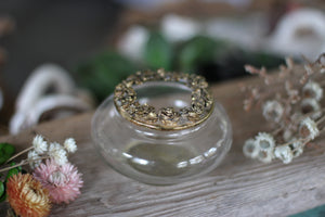 Antique Floral Filigree Bronze Jar