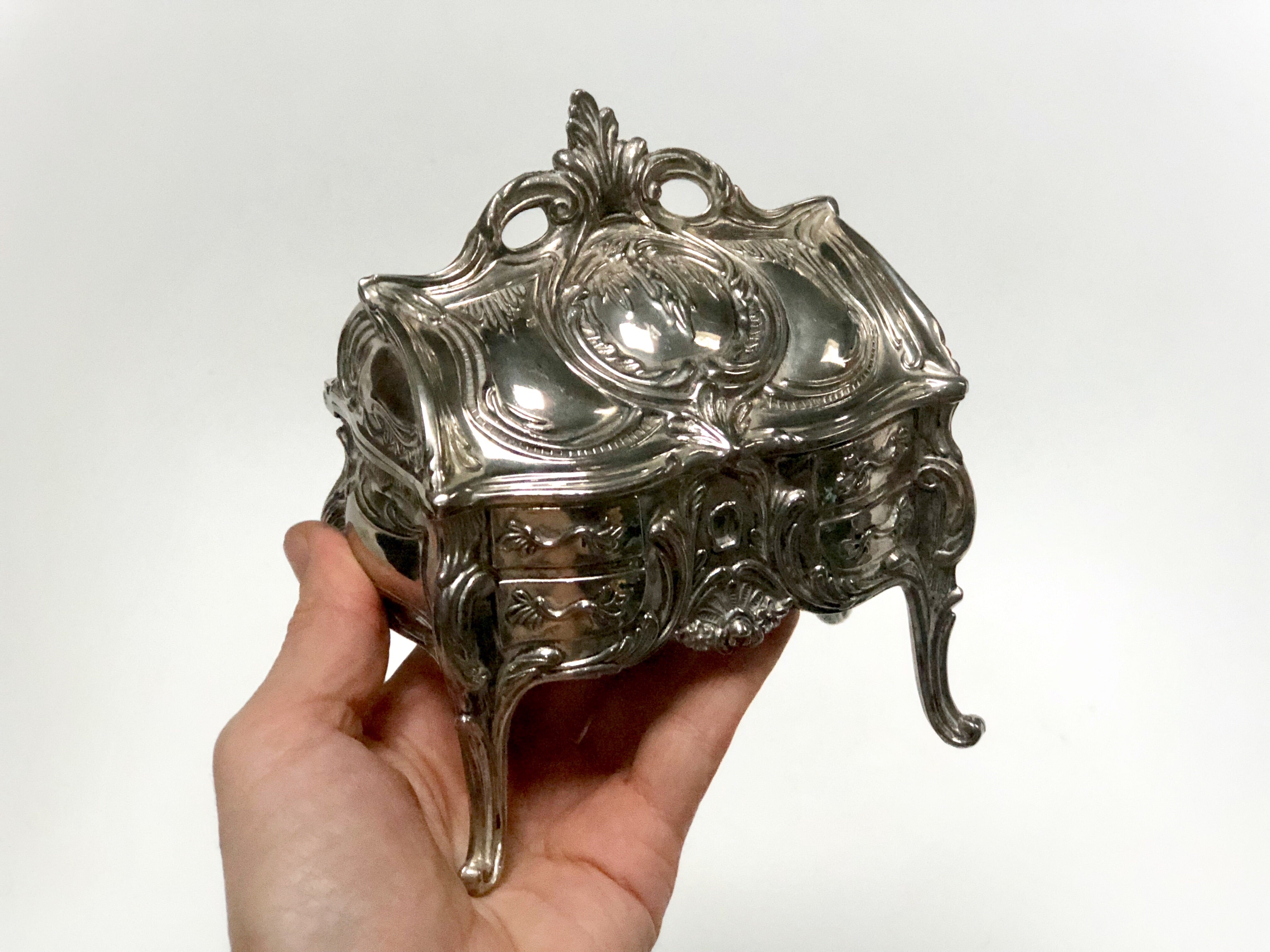 Silver Art Nouveau Jewelry Box