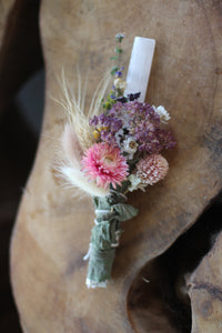 Dried Flowers, Herbs & Selenite Smudge Wand
