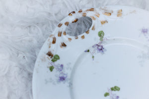 Vintage Limoges France Purple Flowers Porcelain Plate