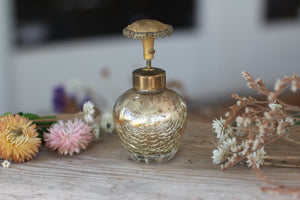 Antique Crackled Gold Automizer Perfume Bottle