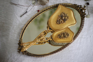 Antique Bronze Floral Vanity Set