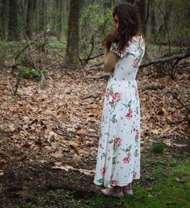 Vintage White Pink Floral Carol Anderson Dress