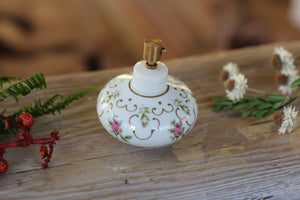 Antique Irice Floral Porcelain Perfume Bottle