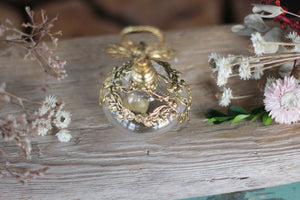 Antique Floral Berries Topper & Collar Perfume Bottle