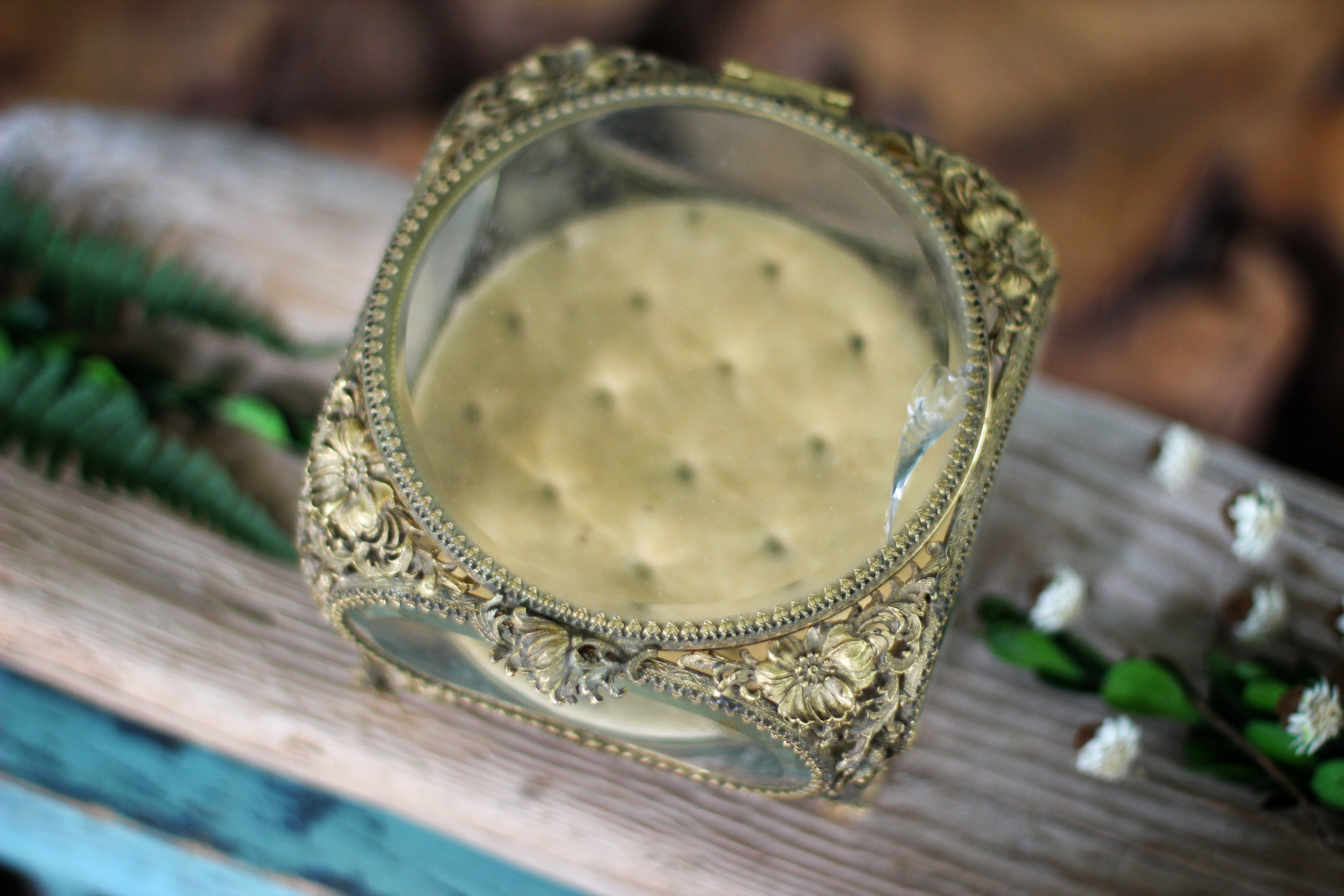 Antique French Victorian Dogwood Matson Jewelry Box