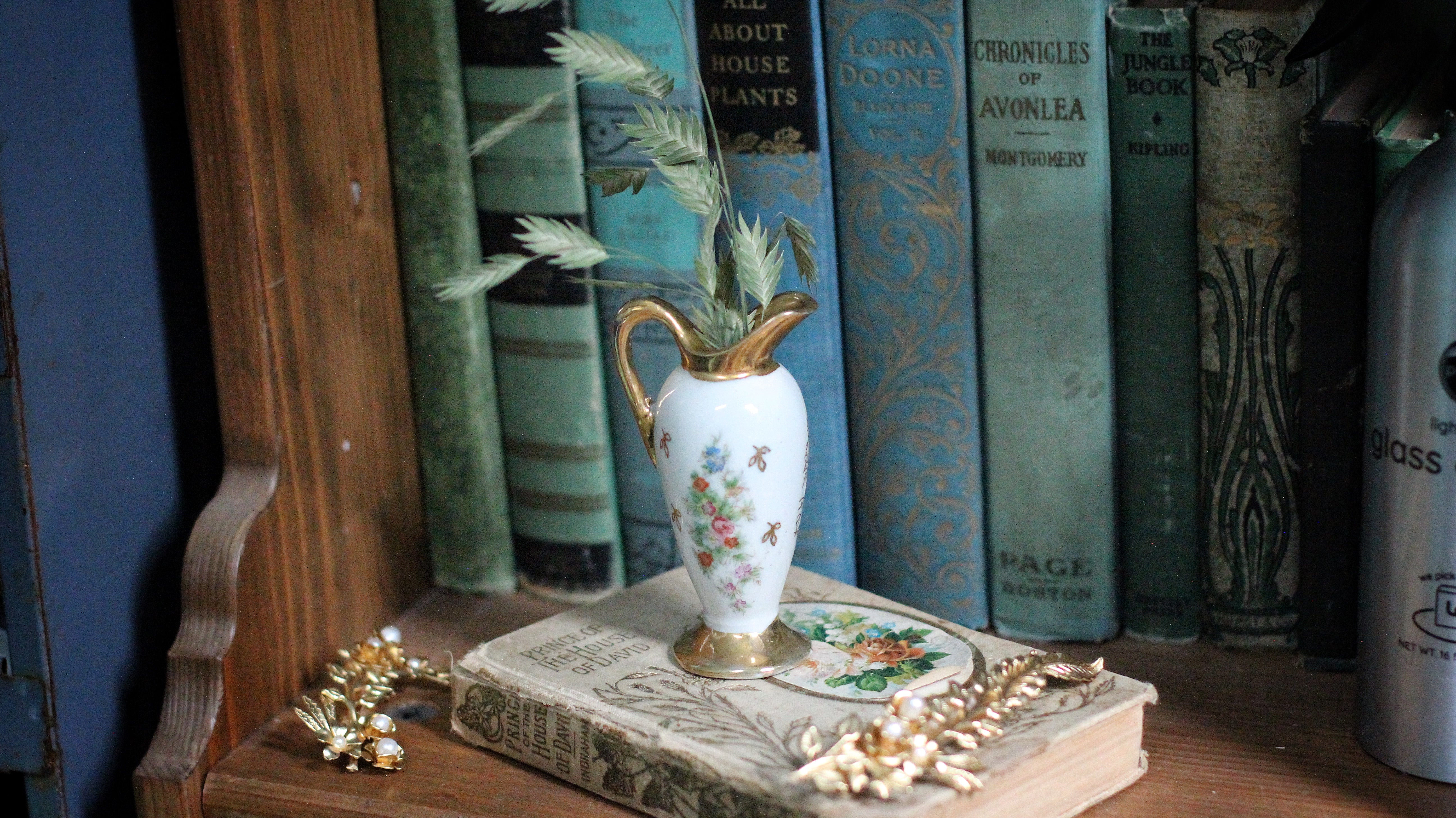 Antique Small Floral Porcelain Vase