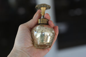 Antique Crackled Gold Automizer Perfume Bottle