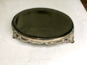 Antique Rounded Filigree Mirror Tray