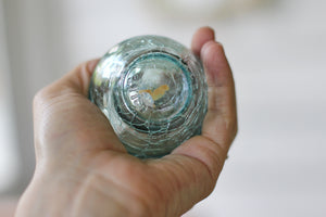 Antique Crackled Light Blue Perfume Bottle