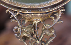 Vintage Matson Floral Vanity Pedestal Mirror Double Sided Magnifier