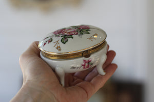 Antique Floral Porcelain Trinket
