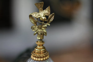 Antique Stylebuilt Birds Dogwood Flowers Perfume Bottle