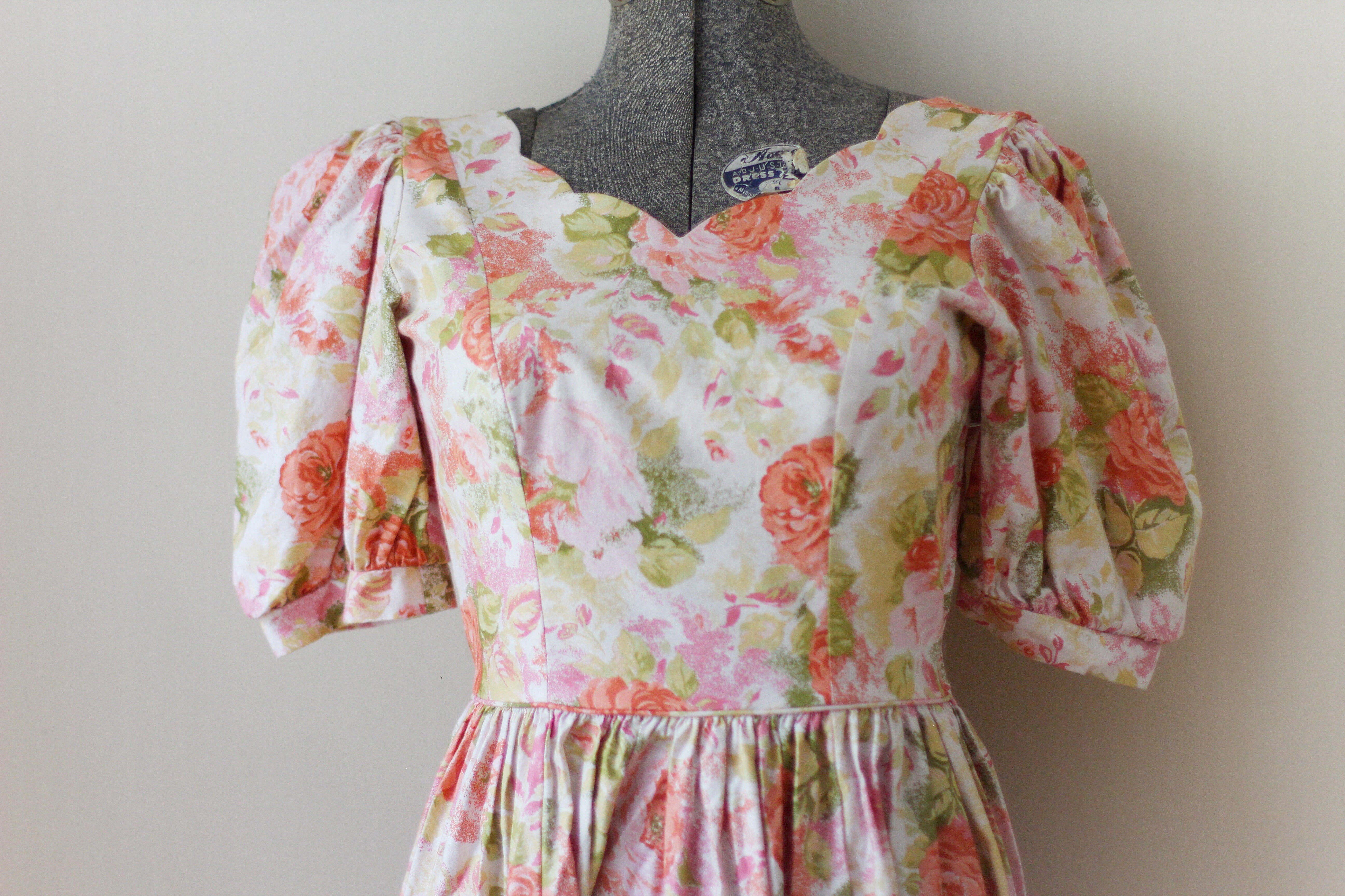 Vintage Floral Orange Laura Ashley Dress