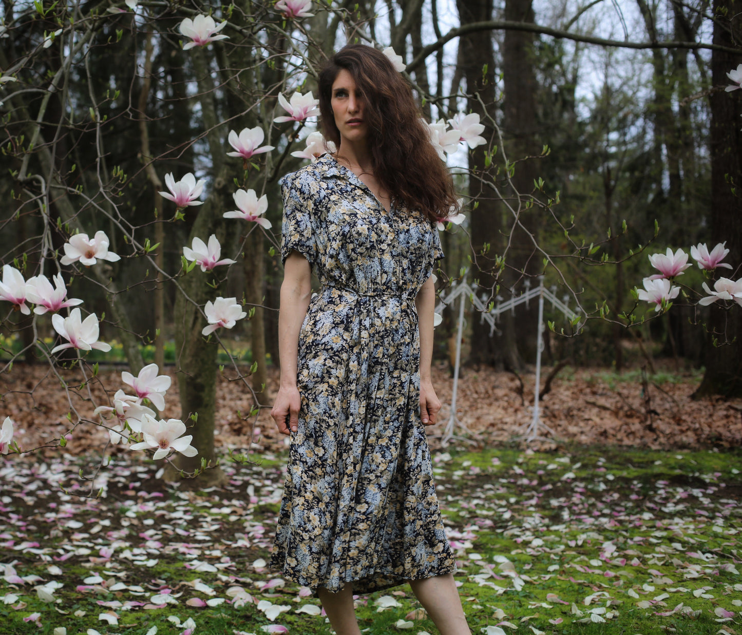 Vintage Floral Navy Laura Ashley Dress