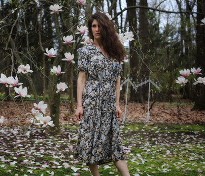 Vintage Floral Navy Laura Ashley Dress