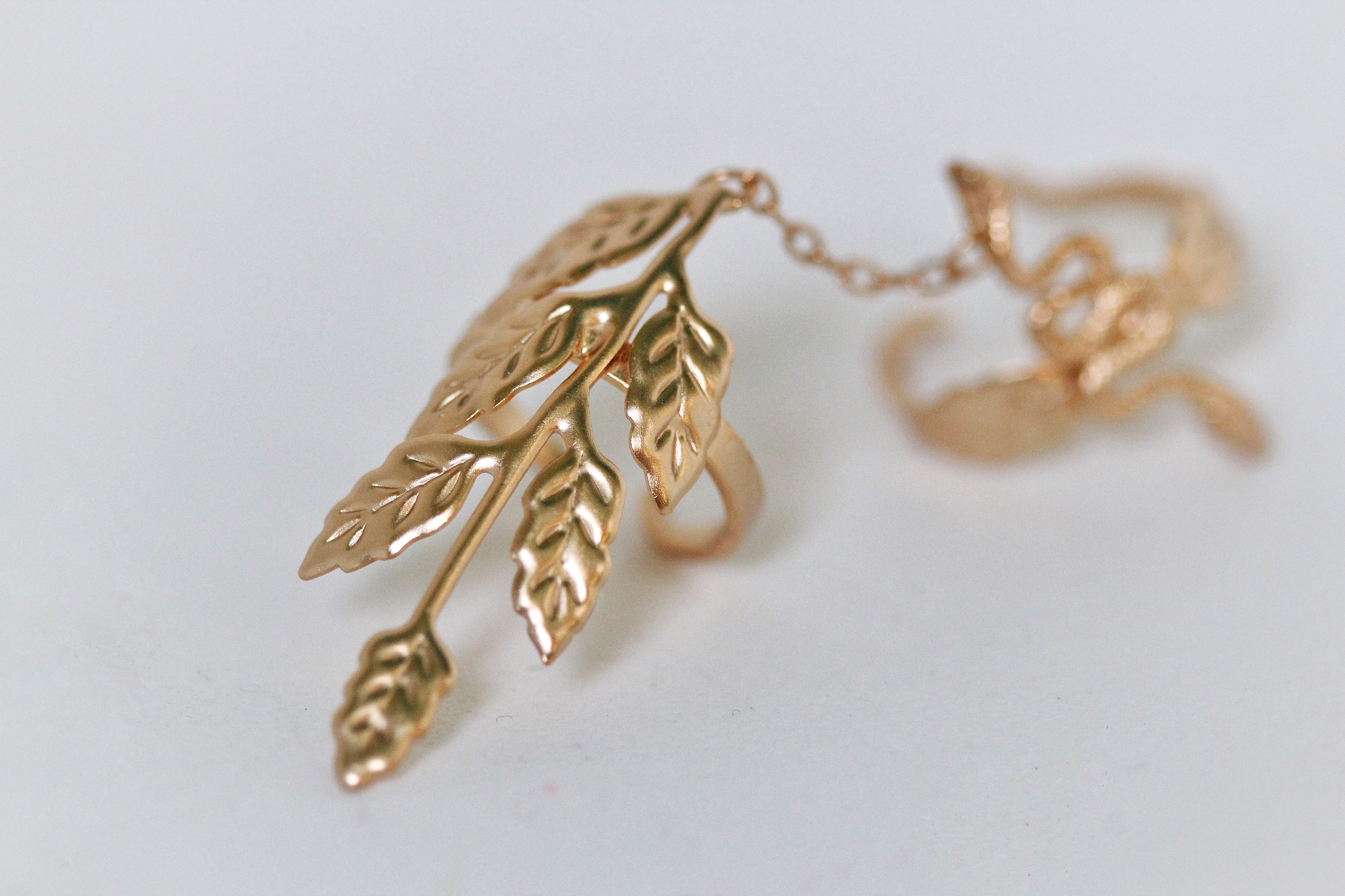 Preorder * Full Ring Snake & Leaves Ring