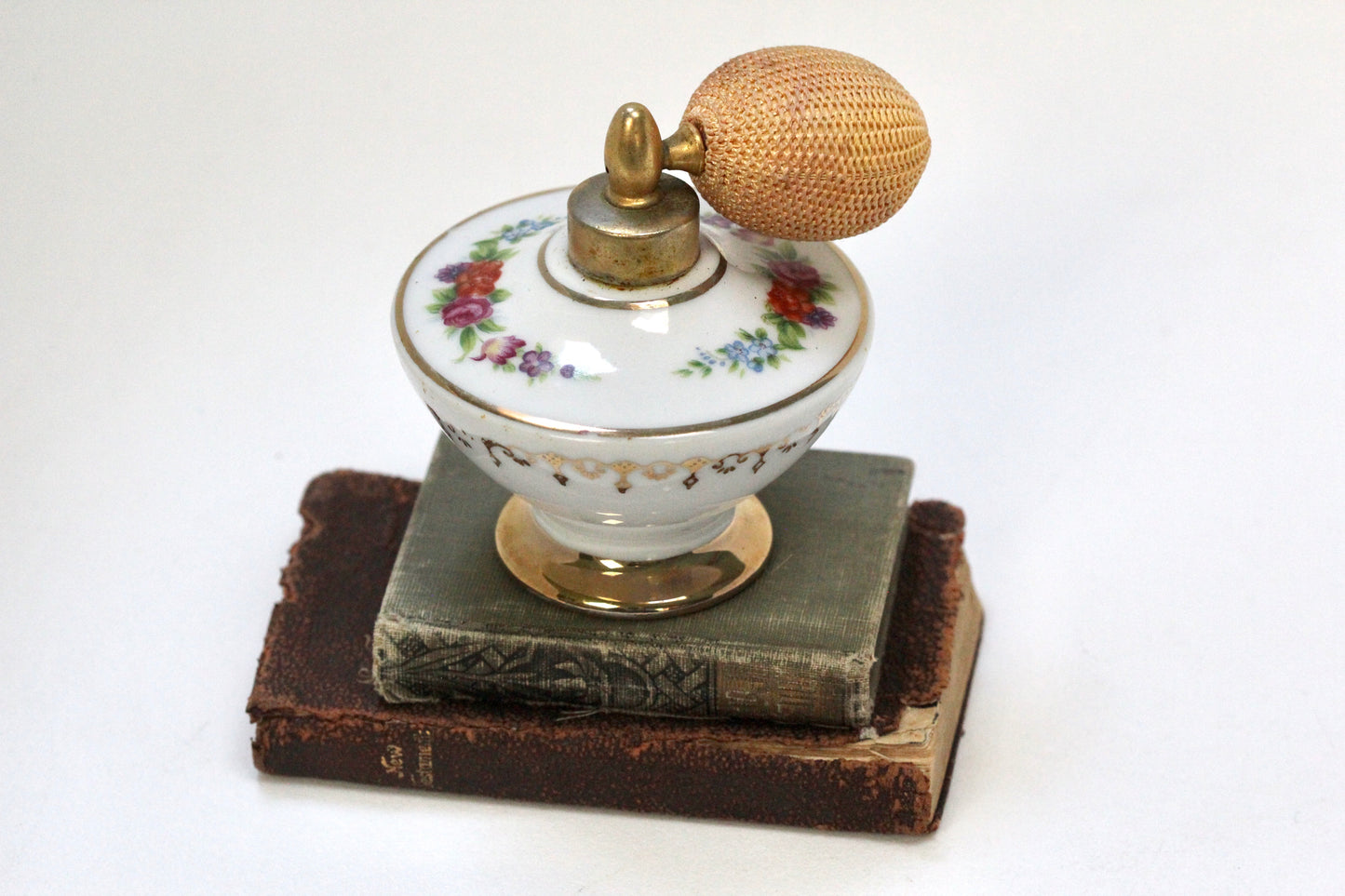 Antique Floral Holmspray Porcelain Perfume Bottle
