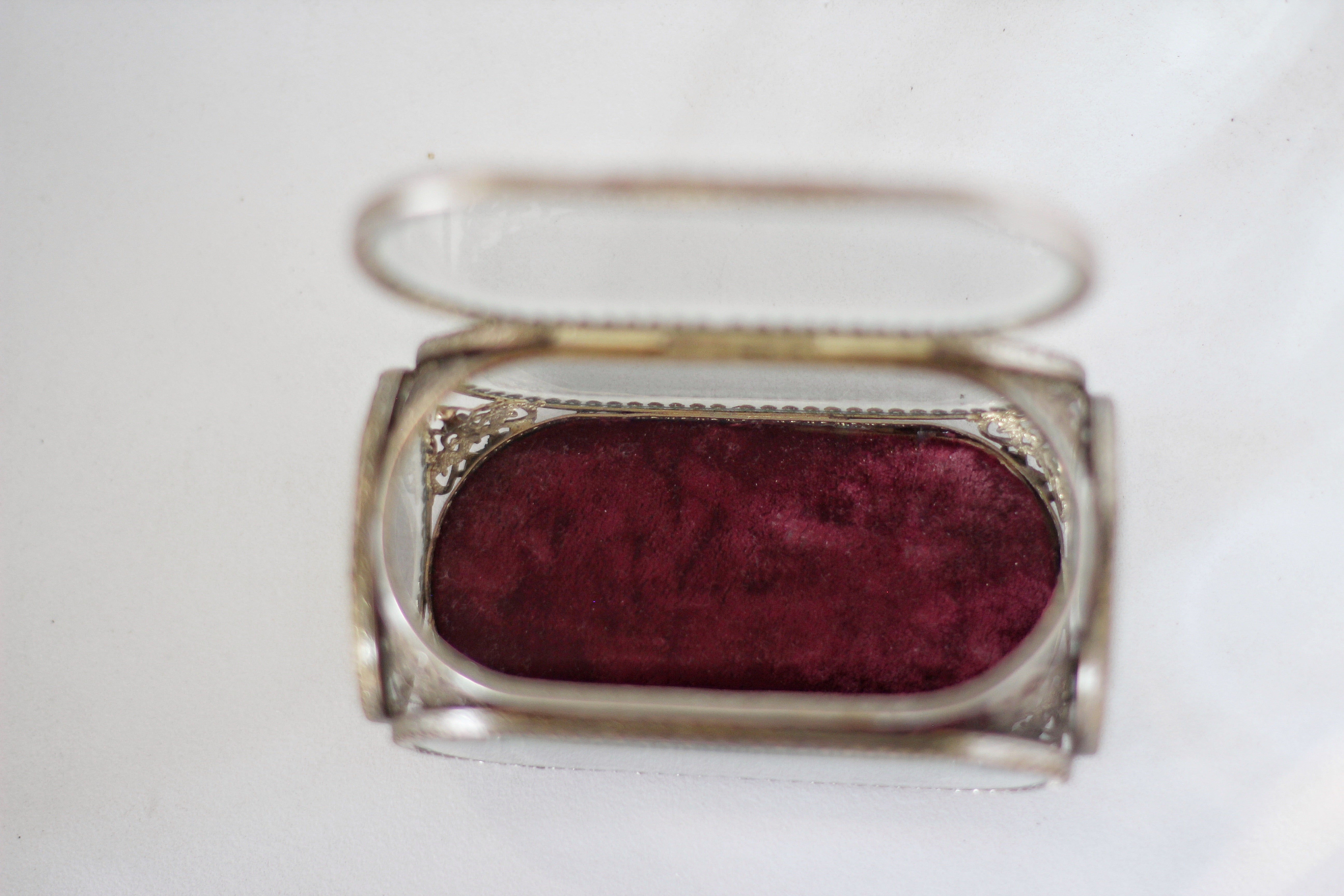 Vintage French Ormolu Filigree Jewelry Box