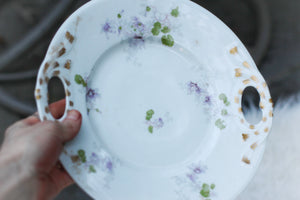 Vintage Limoges France Purple Flowers Porcelain Plate