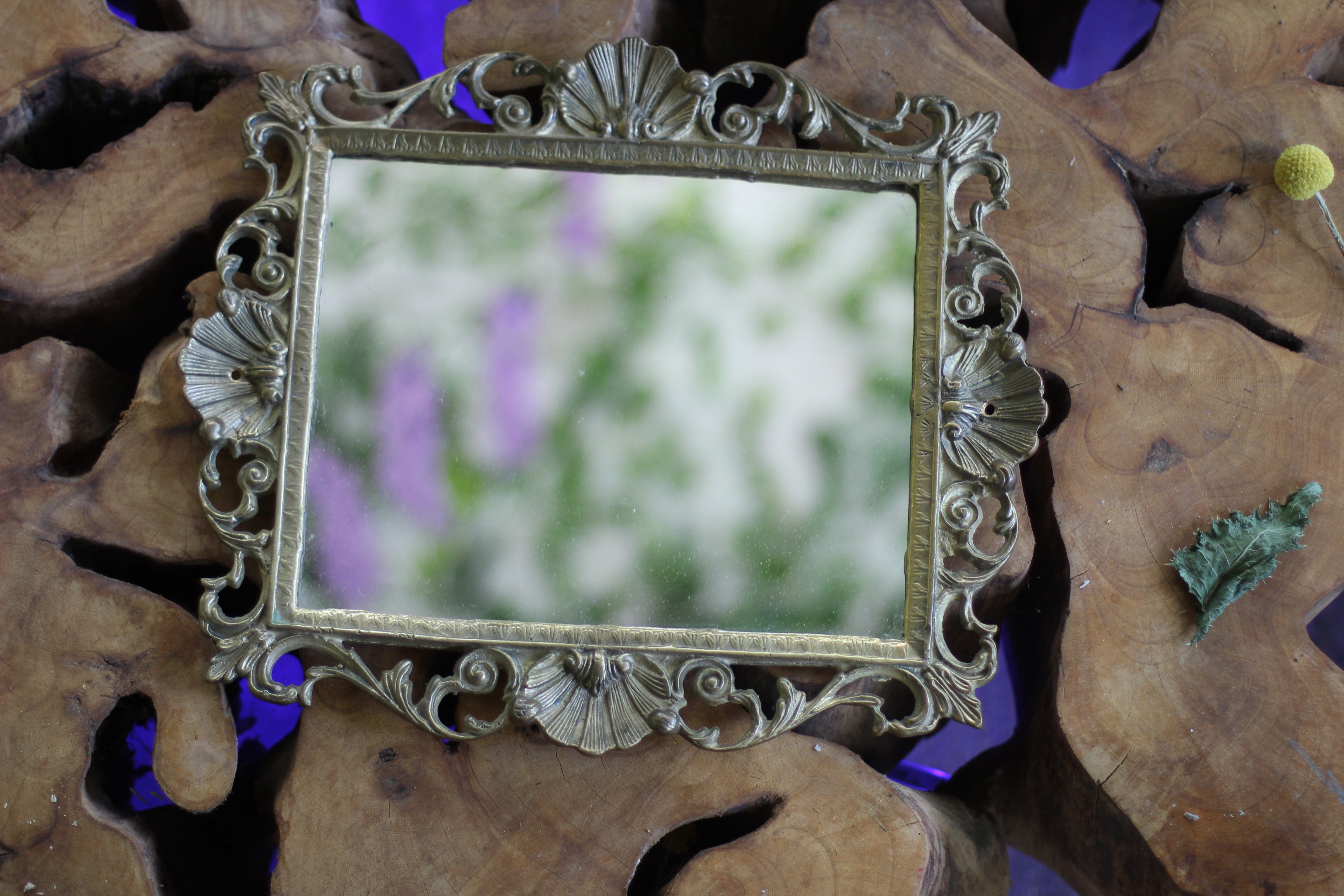 Antique Seashells Rectangle Mirror Tray