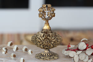 Antique Bronze Filigree Perfume Bottle