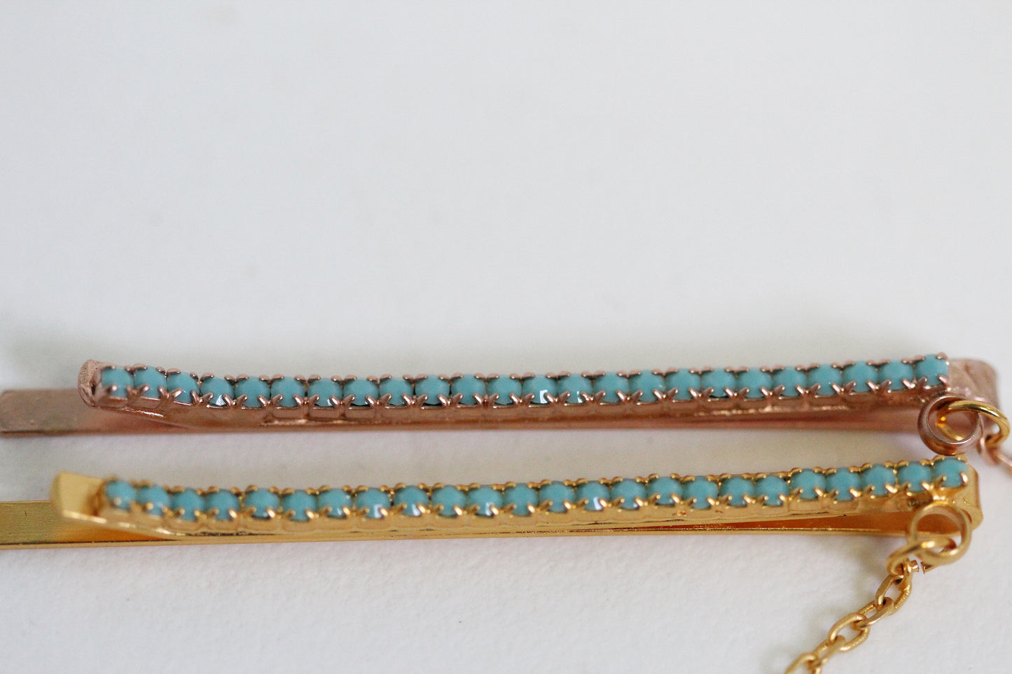 Crystals Leaf Chain Bobby Pin