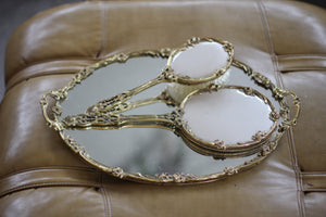 Roses Floral Antique Mirror Tray
