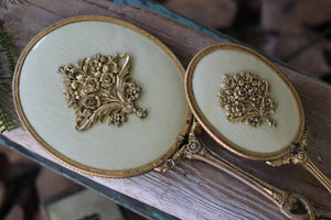 Antique Raised Flower Bouquet Vanity Set