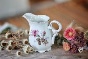 Antique Floral Rose Porcelain Creamer