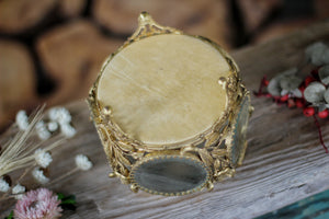 Antique Floral Dogwood Jewelry Box