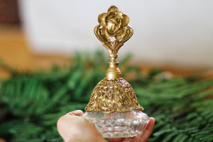 Antique Gold Filigree Rose Perfume Bottle