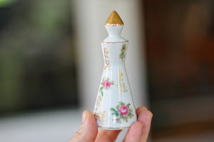 Antique Irice Tall Floral Porcelain Perfume Bottle